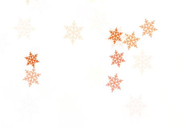 Renkli kar taneleri ve yıldızlı açık kırmızı vektör dokusu. Kar taneleriyle modern geometrik soyut çizim. Yeni yıl posterleri, afişler için tasarım.