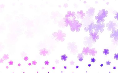 Açık Mor, çiçekli pembe vektör karalama deseni. Çiçeklerle karalama tarzında renkli çizimler. Markan için şık bir model..