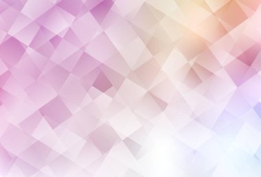 Açık Pembe, sarı vektör arkaplanı çokgen biçiminde. Dikdörtgen şekilli soyut çizimler. İniş sayfası için modern şablon.