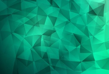 Açık yeşil vektör şablonu, kristaller, üçgenler. Renkli üçgenli modern soyut illüstrasyon. Web siteniz için basit tasarım.