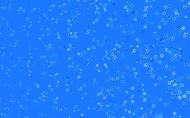 Küreli açık mavi vektör deseni. Parlak renkli soyut çemberlerin olduğu bir resim. Reklamlar, broşürler için desen.