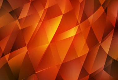 Koyu kırmızı, sarı vektör üçgen arkaplan. Üçgenli parlak renkli çizimler. Broşürünüz için yepyeni bir tasarım..