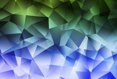 Açık Pembe, Yeşil vektör düşük poli düzeni. Gradyanı olan zarif parlak çokgen çizimi. Broşürünüz için yepyeni bir tasarım..