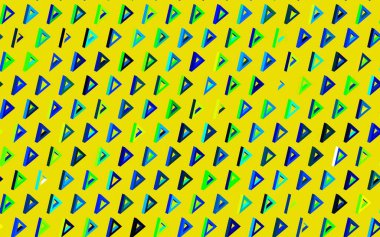 Koyu mavi, çizgileri ve üçgenleri olan yeşil vektör düzeni. Renkli üçgenli modern soyut illüstrasyon. Web siteniz için basit tasarım.