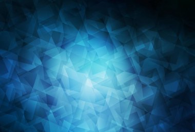 Koyu mavi vektör eğimli üçgen şablonu. Soyut ve üçgenli renkli çizimler. İşiniz için en iyi üçgen tasarım.