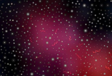 Xmas tarzında koyu pembe vektör arkaplan. Renkli Noel şeyleri ile soyut gradyan çizimi. Bir üniversite posteri için en iyi tasarım, afiş.