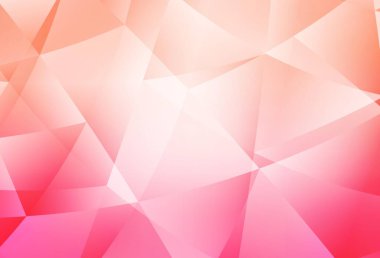 Açık pembe vektör mozaik arkaplan. Zarif üçgenleri olan soyut çizimler. Marka kitabınız için yeni şablon.