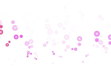 Açık Mor, benekli pembe vektör arkaplan. Parlak renkli soyut çemberlerin olduğu bir resim. Poster ve web siteleri için tasarım.