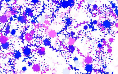 Açık Mor vektör karalama şablonu ile çiçekler beyaz arka planda doğal olarak çiçek. Markan için şık bir model..