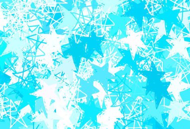 Gökyüzü yıldızlı açık yeşil vektör şablonu. Bulanık dekoratif dizayn yıldızlı basit bir stilde. Kozmik arkaplanlar için şablon.