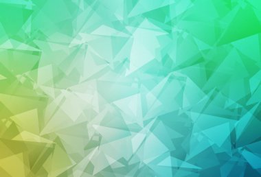 Açık yeşil vektör soyut mozaik arkaplan. Çokgen soyut çizim ve gradyan. Pankartın için tamamen yeni bir şablon.