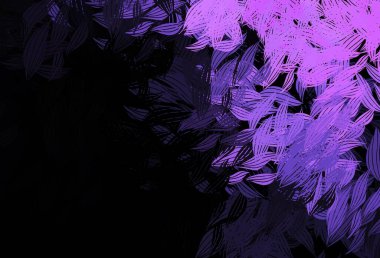 Koyu mor vektör karalama düzeni ve yapraklar. Soyut şablondaki karalamalarla dekoratif illüstrasyon. Marka kitabınız için yeni şablon.