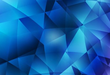 Hafif BLUE vektör düşük poli düzeni. Üçgenlerden oluşan parlayan çokgen çizimler. Marka kitabınız için yeni şablon.