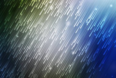 Koyu mavi, tekrarlanan çubuklu yeşil vektör şablonu. Soyut şablon üzerinde çizgileri olan renkli, parlak bir illüstrasyon. Reklamlar, posterler, afişler için desen.