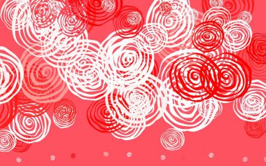 Açık kırmızı vektör çizim desenli güller. Beyaz arka planda doğal bir çiçek. Web siteleri ve pankartlar için desenli desen.