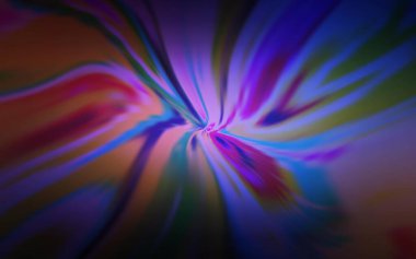 Koyu pembe, kıvrımlı çizgileri olan mavi vektör şablonu. Soyut ve gradyan biçiminde geometrik çizim. Tasarımınız için tamamen yeni bir şablon.