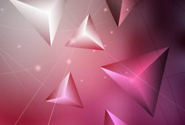 Açık Pembe, Kırmızı vektör soyut mozaik arka plan. Üçgenli renkli soyut çizimler. İşiniz için yepyeni bir tasarım..