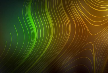 Koyu yeşil, sarı vektör parlak şablonu bulanıklaştırdı. Soyut ve gradyan renkte renkli çizimler. Çalışmalarınız için akıllı tasarım.