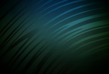 Koyu yeşil çizgili vektör deseni. Basit eğri biçiminde parlak renkli bir illüstrasyon. İş tasarımınız için şablon.