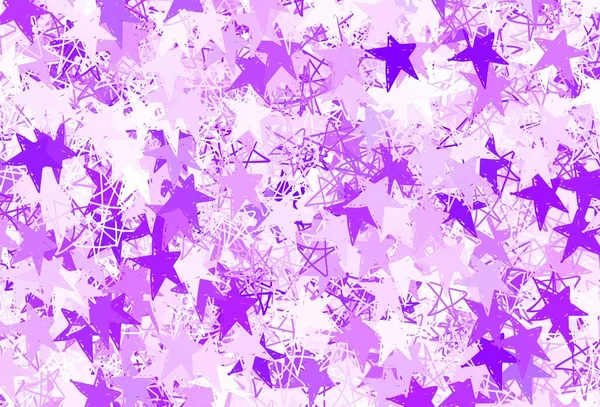 Modelo Vetor Roxo Claro Com Estrelas Céu Ilustração Abstrata Geométrica — Vetor de Stock