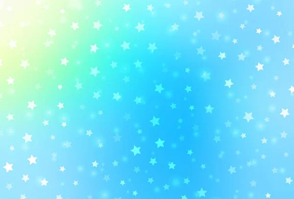 Modèle Vectoriel Bleu Clair Vert Avec Flocons Glace Étoiles Illustration — Image vectorielle