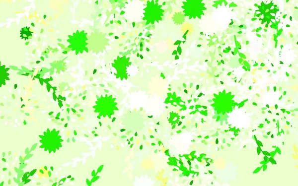 Light Green Red Vector Natural Pattern Flowers Elegant Bright Illustration — Stock Vector