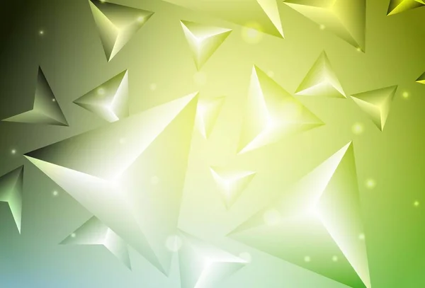 浅绿色 带晶体的黄色矢量模板 三角形 用一组五彩缤纷的三角形来说明 壁纸精美的设计 — 图库矢量图片