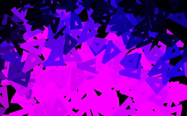 Donkerpaarse Vectorachtergrond Met Lijnen Driehoeken Illustratie Met Set Kleurrijke Driehoeken — Stockvector