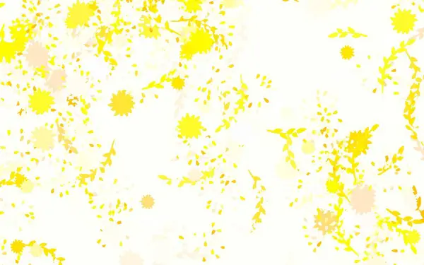Hellgrüner Gelber Vektor Doodle Hintergrund Mit Blumen Rosen Moderne Abstrakte — Stockvektor