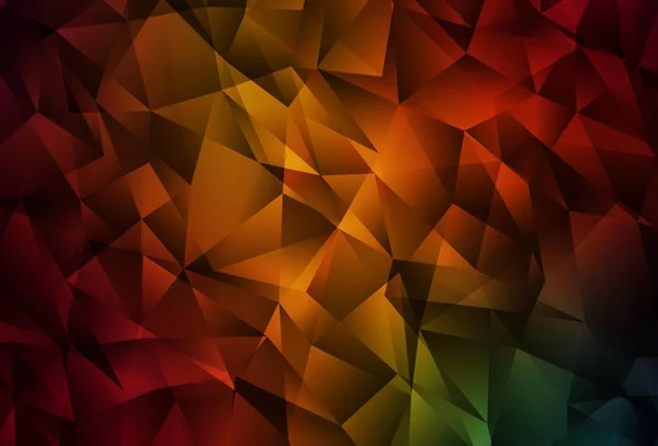 Dunkelgrüner Roter Vektor Abstrakter Mosaikhintergrund Bunte Illustration Polygonalen Stil Mit — Stockvektor