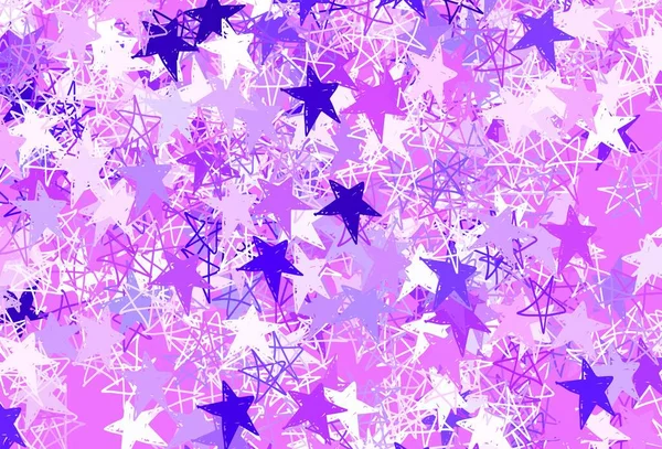 Textura Vetorial Roxa Clara Com Belas Estrelas Ilustração Abstrata Geométrica — Vetor de Stock