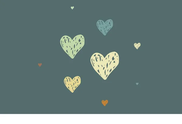 Ανοιχτό Μπλε Κίτρινο Διάνυσμα Φόντο Γλυκές Καρδιές Εικονογράφηση Σχήματα Βαθμονομημένων — Διανυσματικό Αρχείο