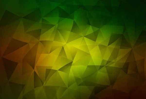 Темно Зеленая Желтая Векторная Компоновка Линиями Треугольниками Красивая Иллюстрация Треугольниками — стоковый вектор