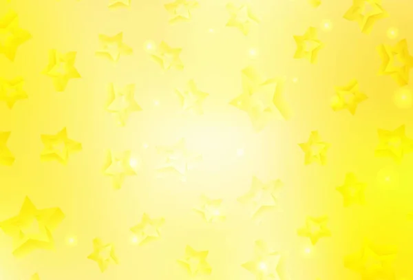 Patrón Vector Amarillo Claro Con Estrellas Navidad Ilustración Abstracta Geométrica — Archivo Imágenes Vectoriales