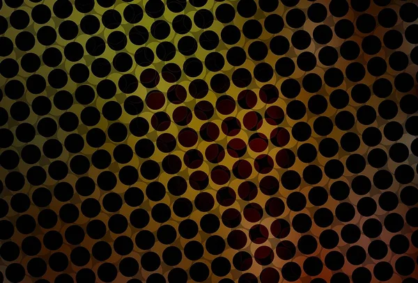 Темний Зелений Жовтий Векторний Шаблон Колами Абстрактна Ілюстрація Кольоровими Бульбашками — стоковий вектор