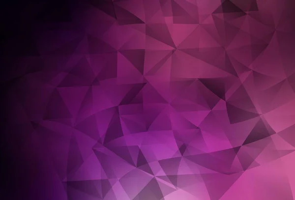 Violet Foncé Disposition Vectorielle Rose Avec Lignes Triangles Illustration Abstraite — Image vectorielle