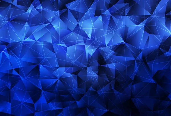 Темно Синий Векторный Фон Многоугольным Стилем Иллюстрация Набором Красочных Треугольников — стоковый вектор