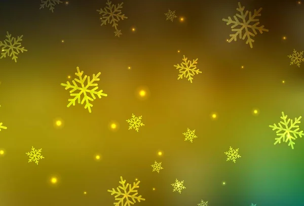 Tmavě Zelená Rozložení Žlutých Vektorů Novoročním Stylu Barevný Design Vánočním — Stockový vektor