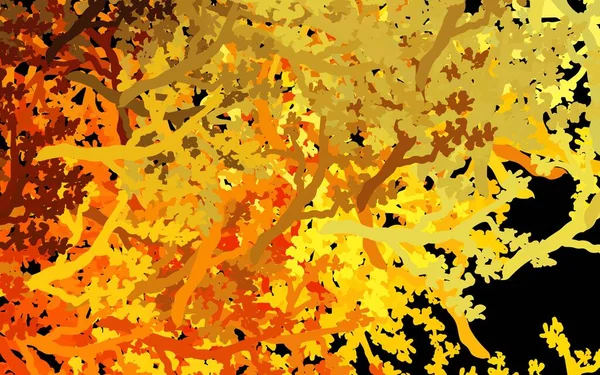 Темно Оранжевый Вектор Элегантный Узор Деревьями Ветвями Цветная Иллюстрация Деревьями — стоковый вектор