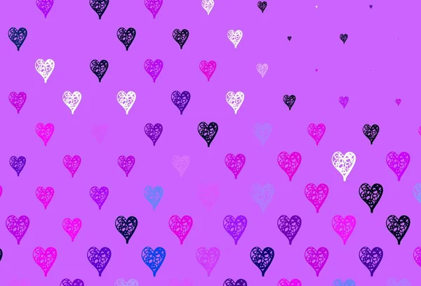 Light Purple Vector Template Doodle Hearts Smart Illustration Gradient Hearts — Stock Vector