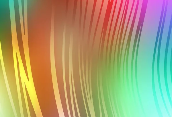 Heller Mehrfarbiger Vektorhintergrund Mit Gebogenen Linien Eine Umlaufende Abstrakte Illustration — Stockvektor