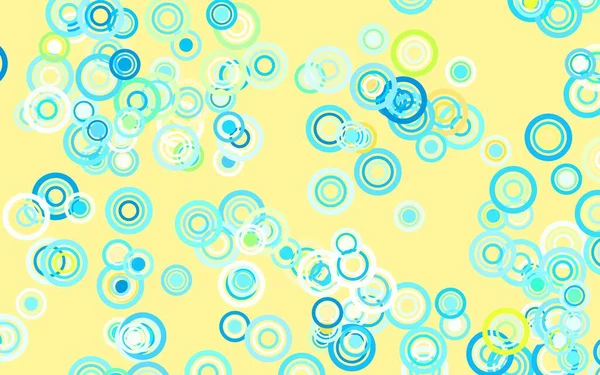 Světle Modrá Žlutý Vektorový Vzorec Kuličkami Rozmazané Bubliny Abstraktním Pozadí — Stockový vektor