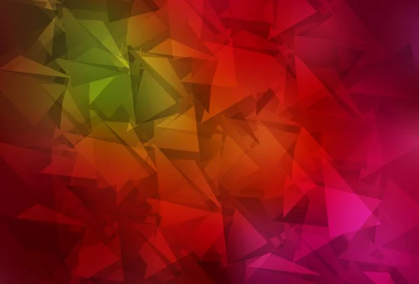 Tmavě Zelená Mozaika Trojúhelníkového Červeného Vektoru Elegantní Světlá Polygonální Ilustrace — Stockový vektor