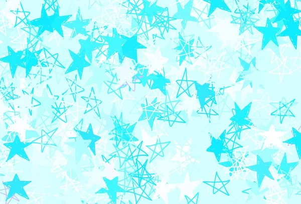 Rosa Claro Modelo Vetor Azul Com Estrelas Céu Estrelas Fundo — Vetor de Stock