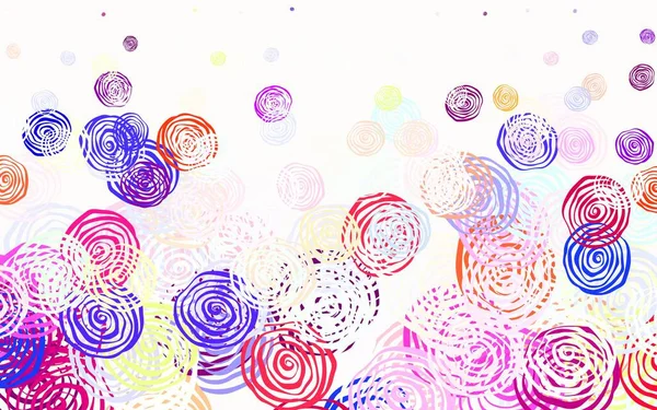 Licht Multicolor Vektor Eleganten Hintergrund Mit Rosen Bunte Illustration Doodle — Stockvektor