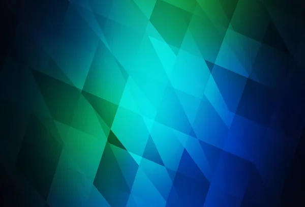 深蓝色 绿色矢量背景在多边形风格 光彩夺目的抽象插图与矩形形状 小册子 传单的样式 — 图库矢量图片