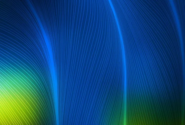 Bleu Foncé Fond Vectoriel Vert Avec Des Lignes Irisées Illustration — Image vectorielle