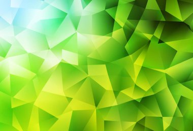 Açık yeşil, sarı vektör soyut çokgen desen. Soyut ve üçgenli renkli çizimler. Web siteniz için yeni bir doku.