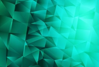 Açık yeşil vektör desenli çokgen. Soyut üçgenli dekoratif tasarım. Broşürler, broşürler için desen