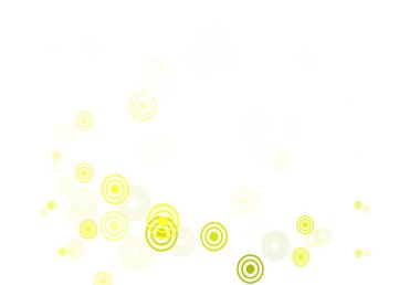 Açık yeşil, noktalı sarı vektör arkaplan. Doğa tarzında renkli baloncuklu soyut illüstrasyon. Güzel web siteleri için desen.